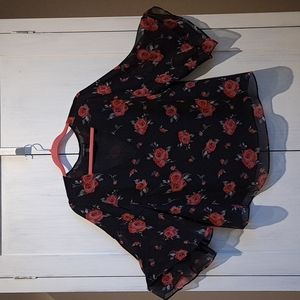 😀 3/15.00 Lane Bryant bell sleeve lined blouse